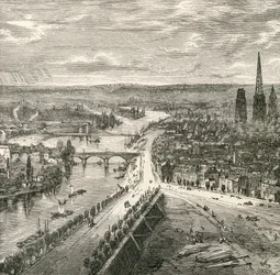 Ansicht von Rouen, Normandie, im neunzehnten Jahrhundert, aus 